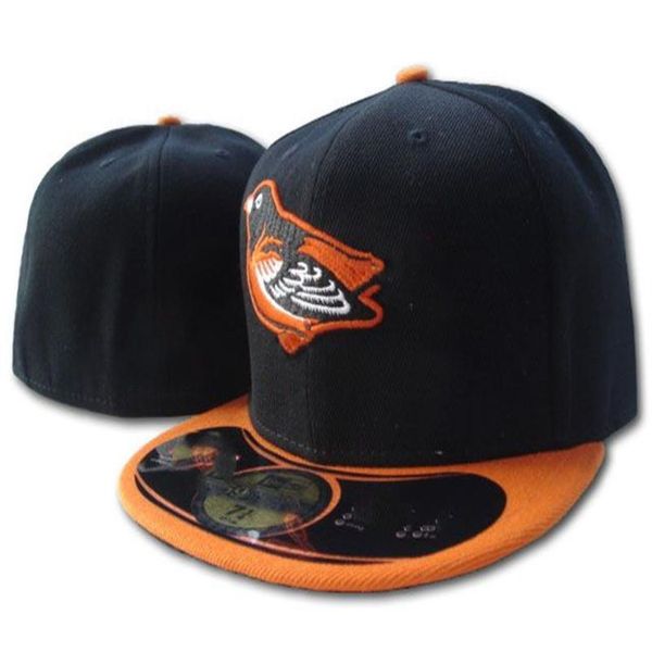 

mens fitted cap orioles baseball hat embroidered team logo full closed caps out door fashion bones unisex298t, Blue;gray