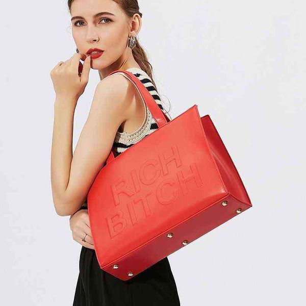 

women tote bag shoulder shopper bag rich bitch large capacity lady designer luxury 2022 handbag for women female crossbody bag