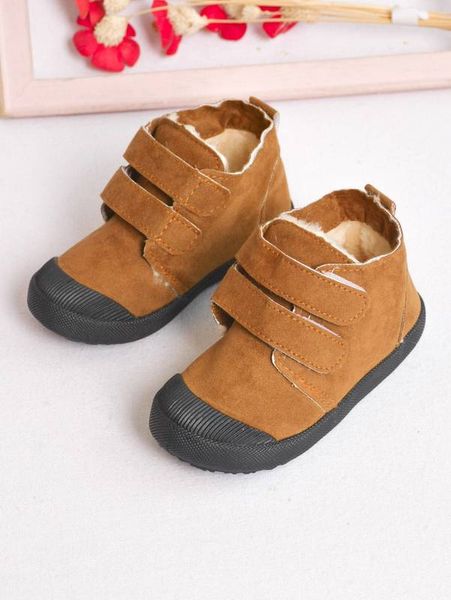 

boys suede plush inside sneakers she, Black