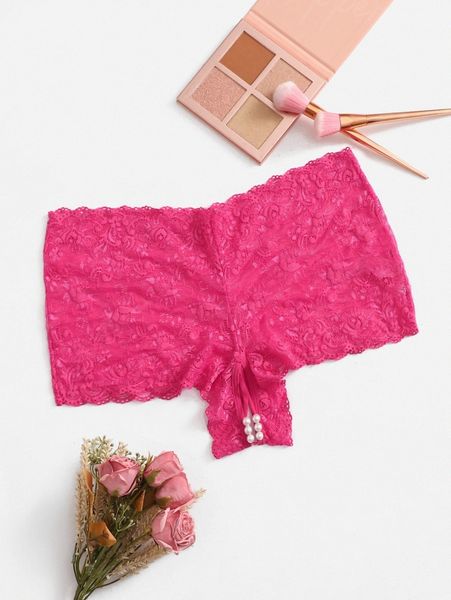 

plus floral lace shortie 25ux#, Black;white