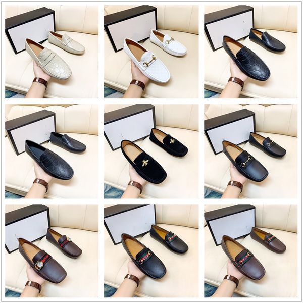 

2021 spring autumn comfortable men's leather casual shoe for luxurious men loafers shoes mens slip on man's designer shoe, Black