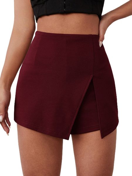 

solid split front skort k7qt#, White;black