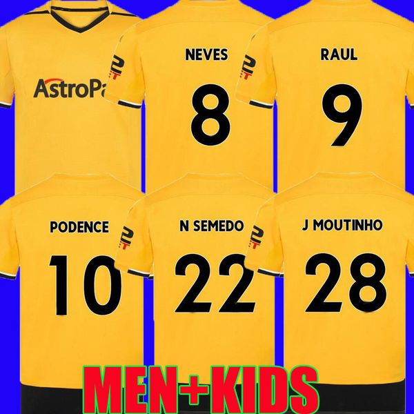 

22 23 wolves soccer jerseys adama kilman semedo raul neto neves 2022 2023 wanderers j.otto podence gibbs white wolverhampton football shirts, Black;yellow