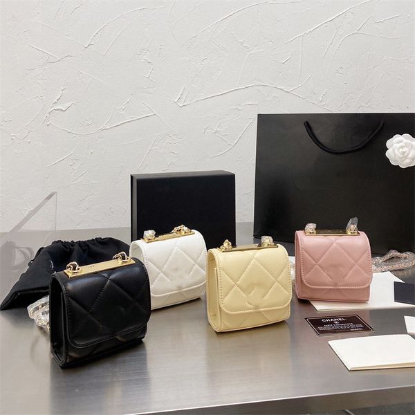 

luxurys designers women chain crossbody bag mini genuine leather handbag bags tote flip diamond lattice shoulder bag wallet cross purse
