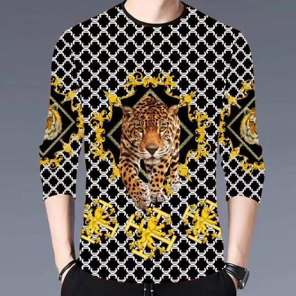 Männer T-Shirts 2022 Neueste Brief Druck T-shirt Männer Und Frauen Frühling Herbst Übergroßen 3d Tiger Crown Rundhals