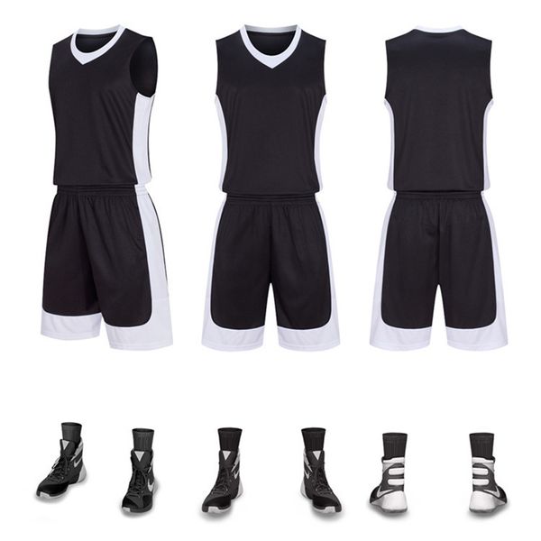 

nb0135 basketball jersey sport wears athletic outdoor apparel college, Black