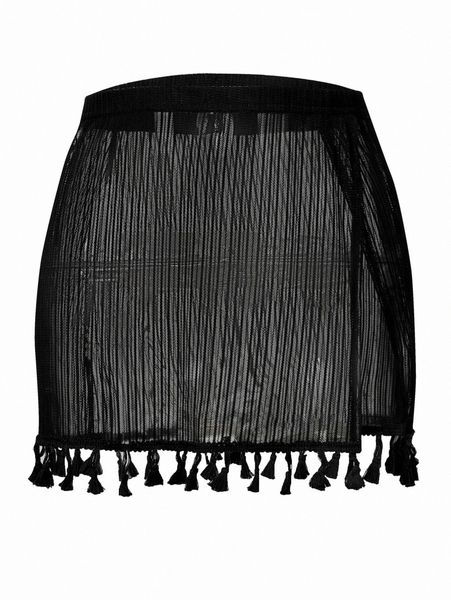 

tassel decor cover up skirt c8uj#, White;black