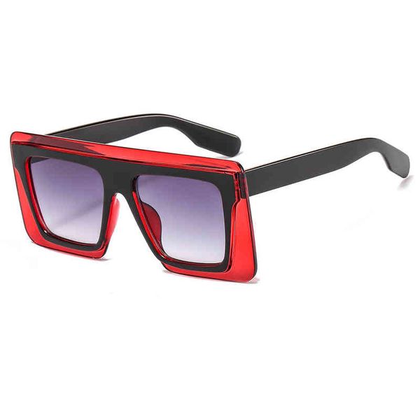 

men's ladies brand sunglasses wholesale new wind large frame personalized contrast women's square, White;black