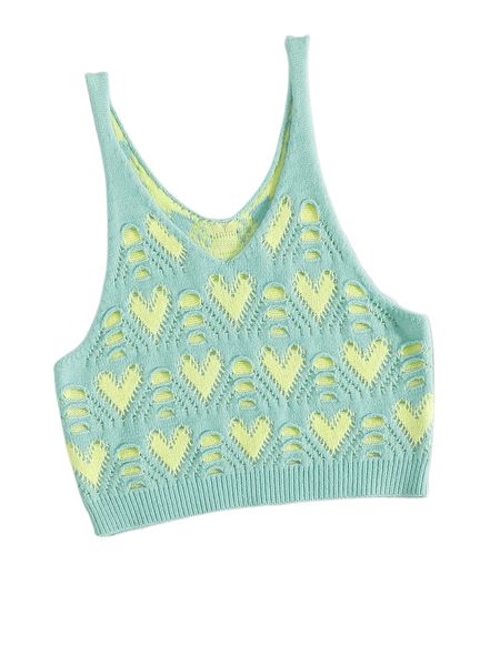 

heart pattern ripped knit m41e#, White;black