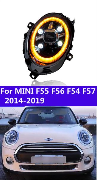 

head lamp for mini f55 led headlight 2014-19 headlights f56 f54 f57 drl turn signal high beam angel eye projector lens