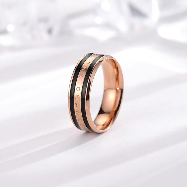 Ringos de cluster Aço inoxidável para mulheres Partido de partida de titânio Design de anel Design de moda Trendência Rose Gold Casal Ceramic GiftScluster