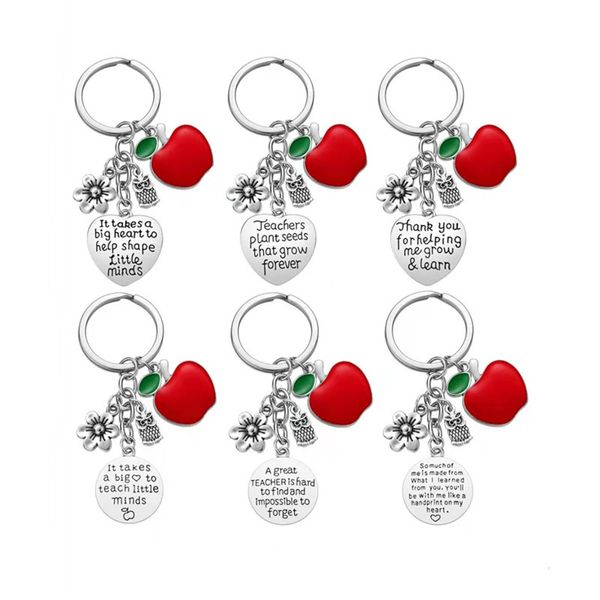

bulk price stainless steel keychain pendant teachers' day valentine's day birthday key chain gift accessories 6 styles with high q, Silver