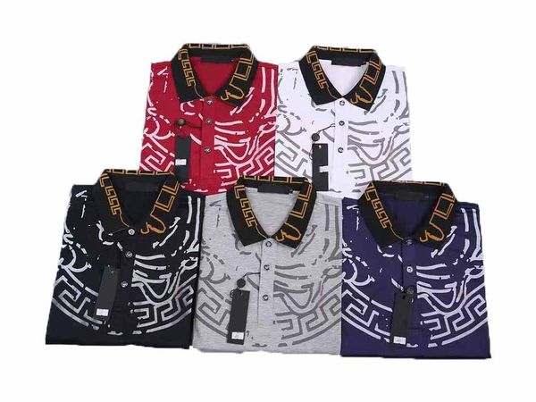 

luxury brand mens designer polo t shirt summer fashion breathable short-sleeved lapel casual clothing size m-4xl, White;black