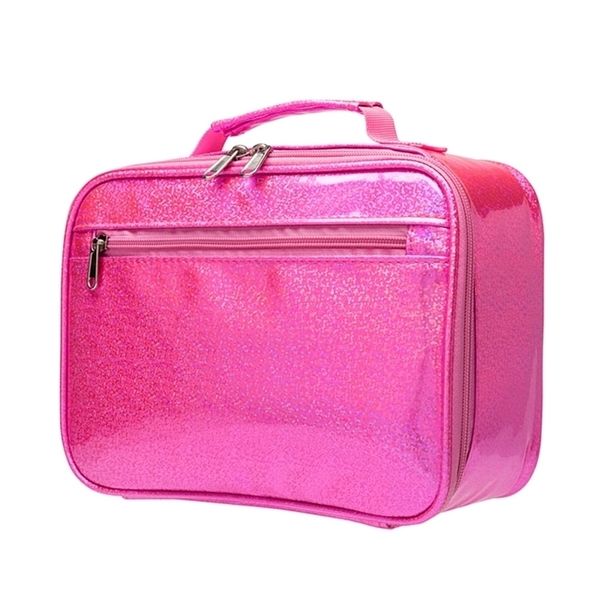 Heopono Fitness PVC pelle Glitter termica Food Grade Cool Box Kids School Girl rettangolo Lunch Bag per Y200429