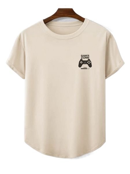 

men letter & gamepad print tee z355#, White;black