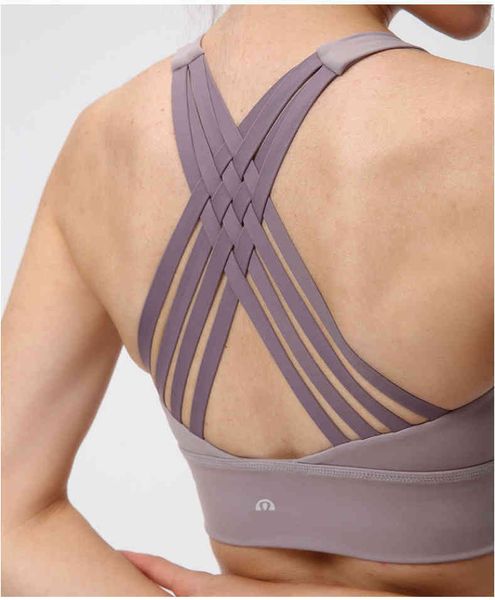 

lulu lu-c2923 bras brand yoga bra women's moisture absorption perspiration shockproof running sports fitness vest rimless beautiful bac, Red;black
