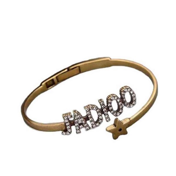 

bracelet punk red brass band brilliant diamonds star bracelets, Black