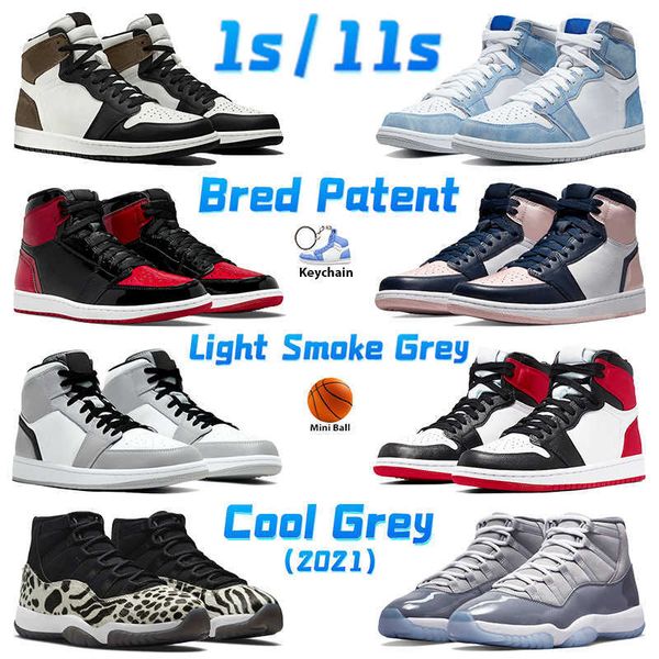 

bred patent cool grey 2022 men basketball shoes 1 1s sneakers satin black toe light smoke grey dark mocha hyper royal high 11s jubilee mens