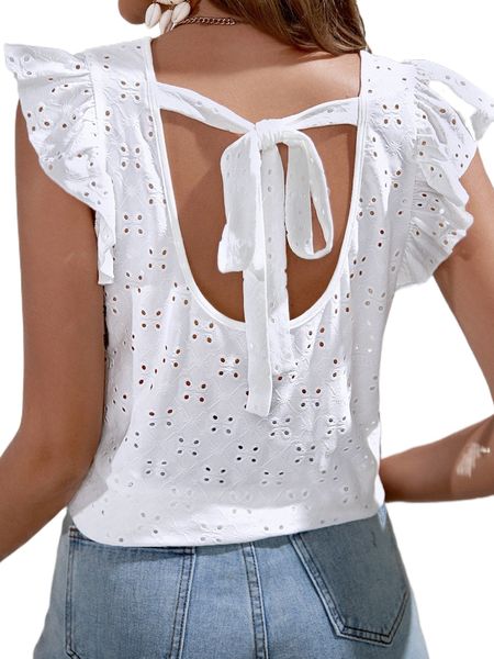

tie back butterfly sleeve schiffy tee b4jt#, White