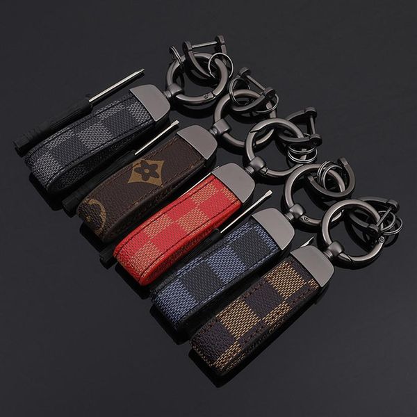 

2020 europe and america style key chain with leather business car key rings for men gift fashion classic print key accessories330g, Silver