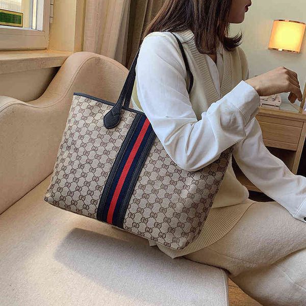 

handbag high sense women's versatile tot large printed shoulder