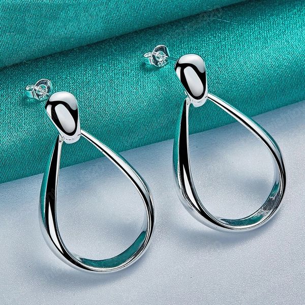 

925 sterling silver classic big circle dangle charm earrings women party gift fashion wedding engagement jewelry