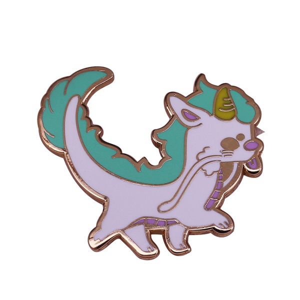 

gold hard enamel cute dragon pin river spirit - haku, Blue