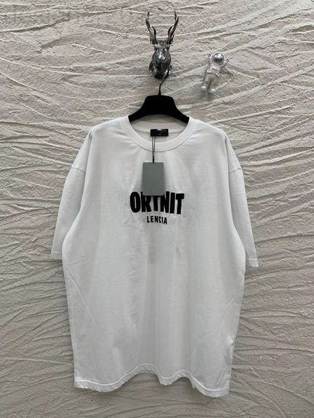 

women's t-shirt designer b family high version correct printing fortress letter short sleeve can be solid n2fn, White