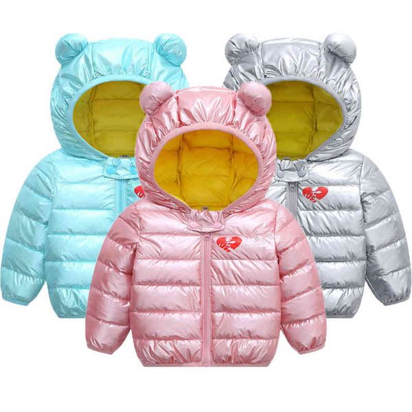 

children down jackets winter hooded thick warm jackets for boys girls beautiful toddler baby kids down outerwear casual clothing j220718, Blue;gray
