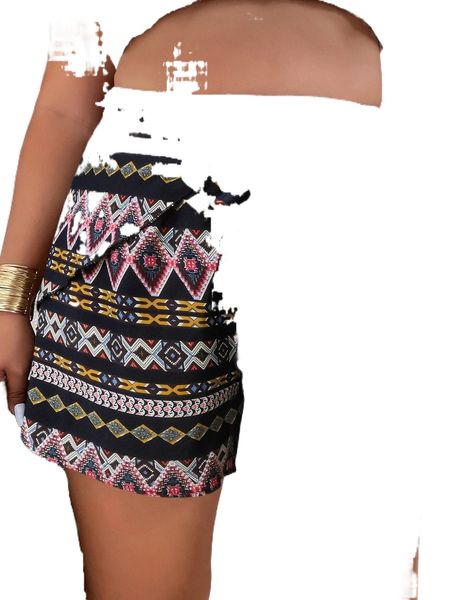 

plus geo print knot front shorts b7vw#, Black