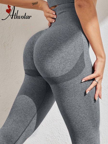 

athvotar sport legging women seamless push up leggings sport fitness high waist gym clothing solid yoga pants female 220805, Black