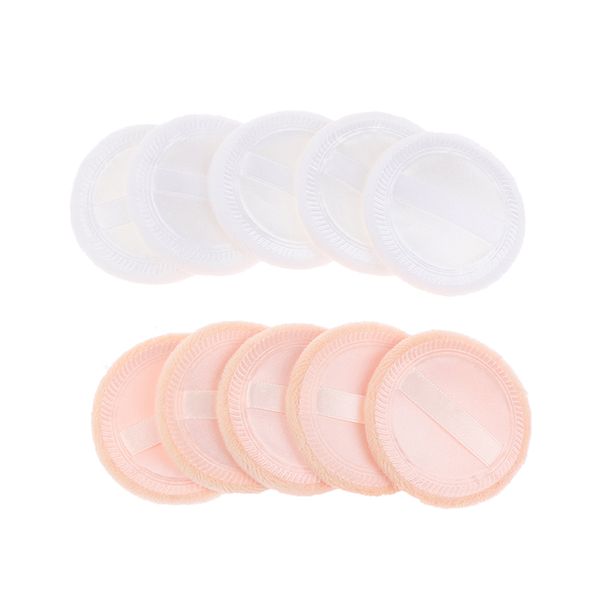 5Pcs Make-Up Fixierung Pulver Puff Kosmetik Make-Up Foundation Puff Tragbare Runde Form Gesichts Pulver Schwamm Schönheit Werkzeug