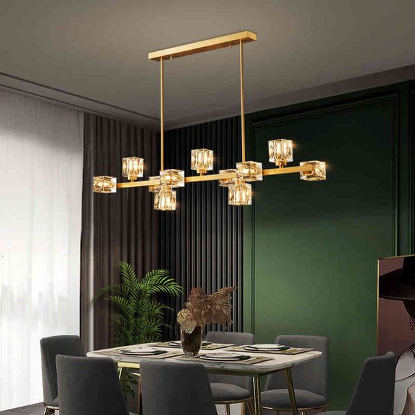 

pendant lamps light luxury restaurant crystal chandelier modern simple all copper nordic lamps creative personalized led bar atmospheric cha