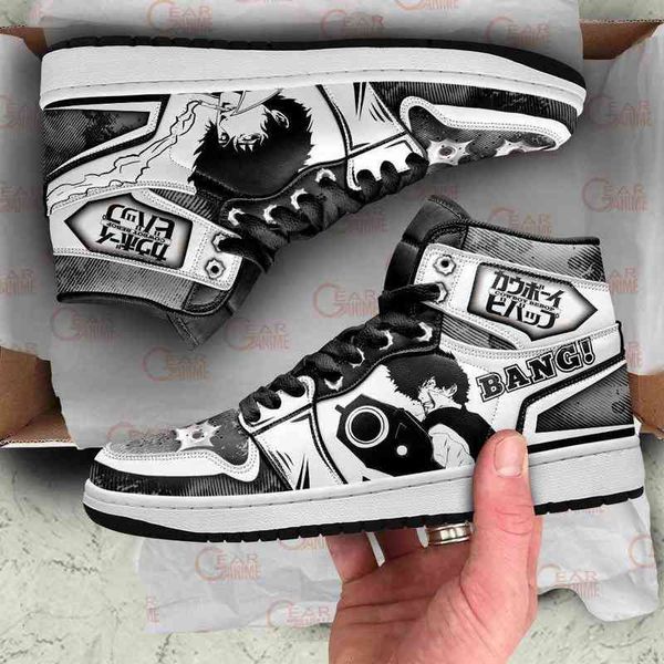 

cowboy bebop sneakers spike spiegel anime custom shoes, Black