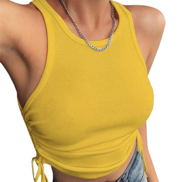 

women's tanks & camis nducjsi arrival women cotton crop 2021 summer ladies casual tank vest sleeveless feminino elastic shirt a3jn#, White