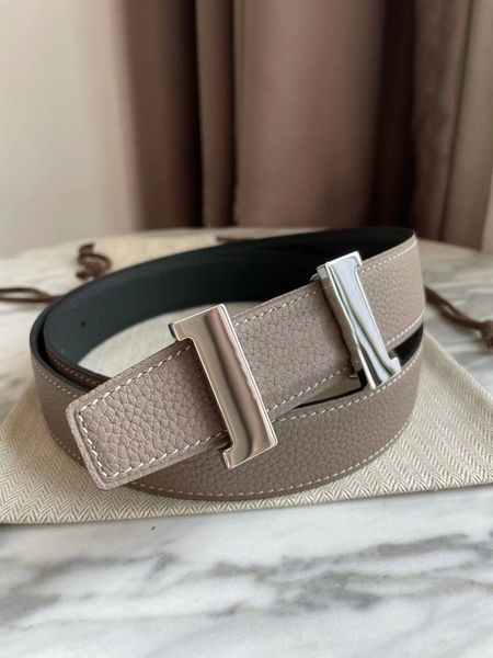 

fashion belts for men's and women's all-purpose lovers belt double-sided first layer cowhide lychee pattern casual men belta, Black;brown