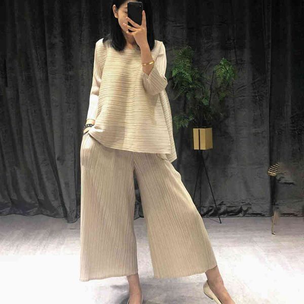 

women's tracksuits suit woman casual style solid round collar pullover t shirt + wide leg pants high elastic summer fashion at427 269n, Gray
