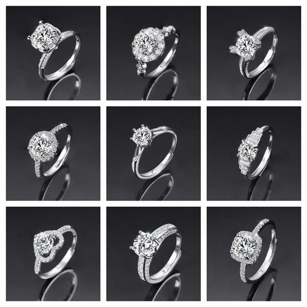 

designer diamond ring luxury fashion moissanite rings adjustable moissanites open rings, Silver