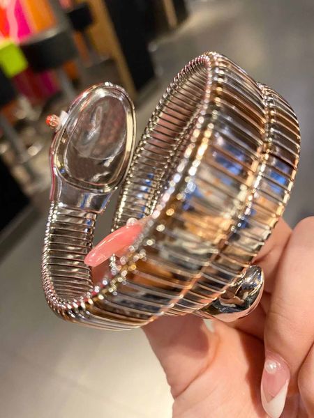 La dimensione di 32 mm dell'orologio da donna adotta il movimento al quarzo importato a forma di serpente con doppia cornice di diamanti290W