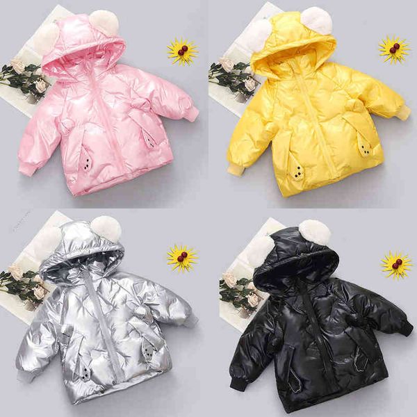 

children down jacket autumn winter hoodie boys velvet zipper outerwear children warm cotton jacket baby girl clothing j220718, Blue;gray