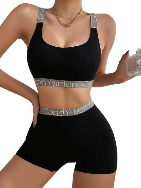 

seamless letter tape lingerie set u58v#, Black;red