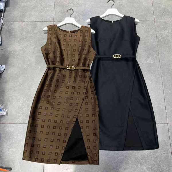 

casual dresses women dress fashion f letter brief classic pattern silm summer womens clothing sleeveless 3 colors t2yp, Black;gray