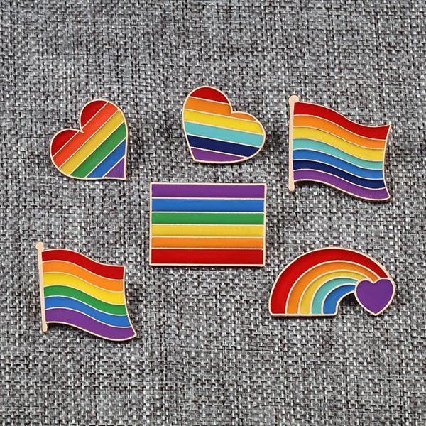 

lgbt rainbow cartoon brooch for men women gay lesbian flag love alloy badge fashion pins brooches jewelry bulk price, Gray