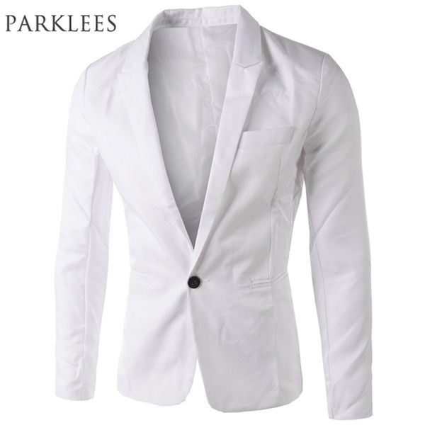 Marke White Blazer Männer Ankunft Herren Slim Fit Blazer Jacke koreanische stilvolle Single -Knopf -Männer Anzug Kostüm Veste Homme 220527
