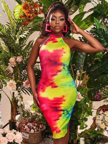 

sxy tie dye bodycon dress o6ea#, Black;gray