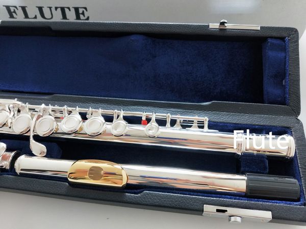 

quality new flute music instrument 16 over e-key silver c tune gold mouthpiece playing music