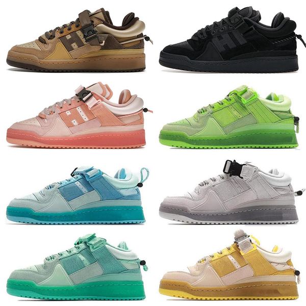 

flat forum low platform sneakers casual running shoes bad bunny buckle brown pink easter volt designer bright blue og mens women sports trai