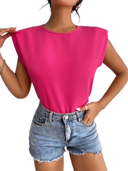 

keyhole back shoulder padded s6y8#, White