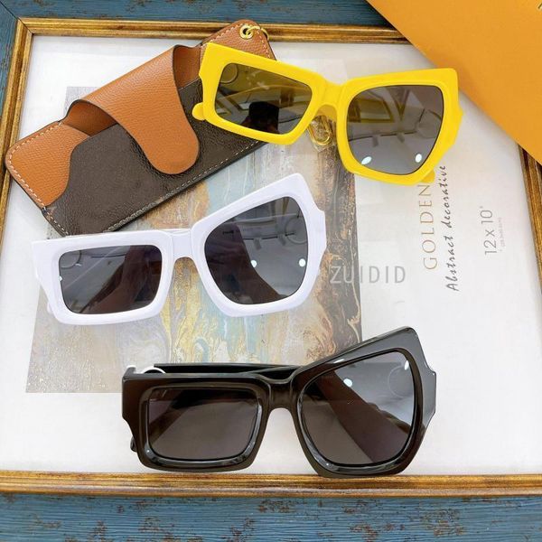 

large frame asymmetrical acetate solid color sunglasses z1445e men unusual steampunk yellow shades 2022 luxury design 220809, White;black