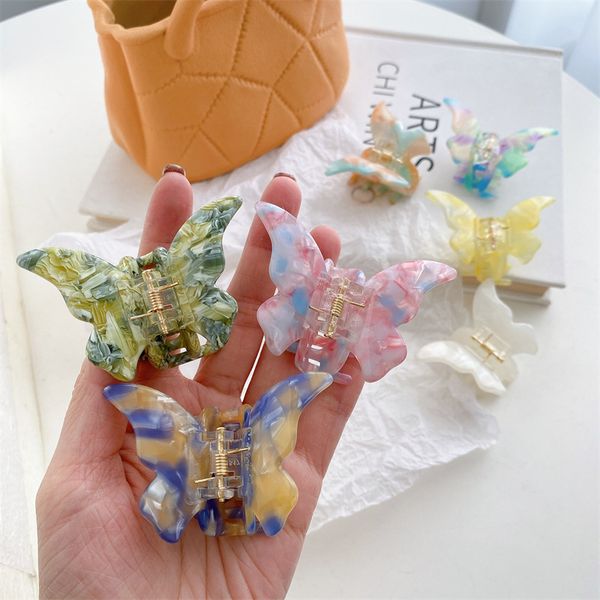 

women dazzle color butterfly hair clamps colour mixture acetic acid hair claws clips european lady bath ponytail animals hairpins medium acc, Slivery;golden